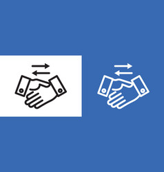 Business Agreement Handshake Logo Sign Set Outline