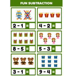 Education Game For Children Fun Subtraction