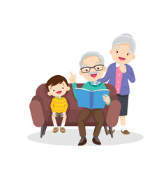 Grandparents Reading Book With Grandson 2