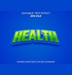 Health Text Effect 3d Editable Template