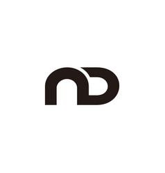 Letter Nd Simple Loop Curves Geometric Logo