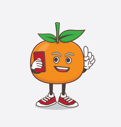 Mandarin Orange Cartoon Mascot Character Speaking