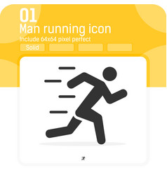 Running Man Premium Icon With Flat Style Isolated