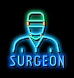 Surgeon Doctor Neon Glow Icon