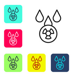 Black Line Acid Rain And Radioactive Cloud Icon