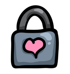 Padlock With Heart Symbol Doodle Icon