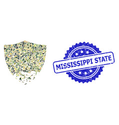 Rubber Mississippi State Stamp Seal And Military