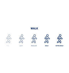 Walk Icon Thin Light Regular Bold Black Icon