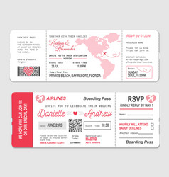 Boarding Pass Ticket Wedding Invitation Template