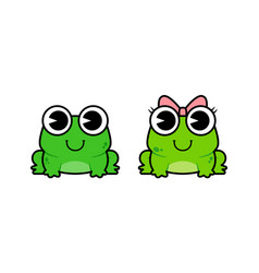 Cartoon Male And Female Frogs