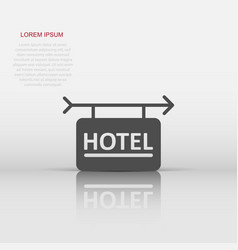 Hotel Sign Icon In Flat Style Inn On White