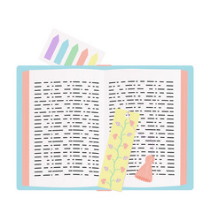 Open Book Bookmark Stickers Colored