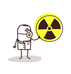 Scientist With Mask And Radioactivity