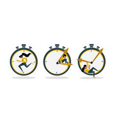 Time Management With People In Flat Cartoon Style