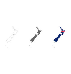 Highly Detailed New Zealand Map With Borders