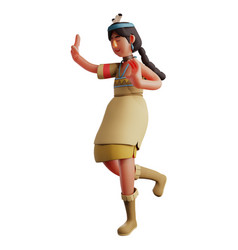 Miling Face Indian Girl 3d Cartoon