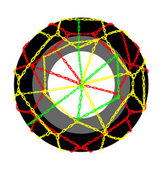 Snow Chains On Tire Isolated