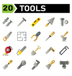 Tools Construction Icon Set Include Screw Self