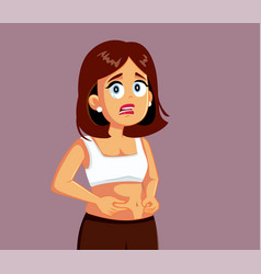 Unhappy Woman Feeling Body Conscious Cartoon