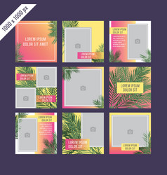 Instagram Template 9 In 1 Sunset Beach With Palm