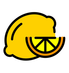 Lemon Slice Icon Flat