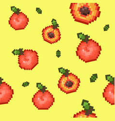 8-bit Style Peach Seamless Pattern Pixel Art