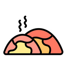 Hot Meat Food Icon Flat