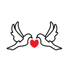 Pigeon Love Wedding Icon Logo Design Template