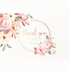 Thank You Card With Vintage Flowers Design