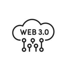 Web 30 Line Icon With Cloud Symbol Isolated