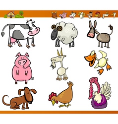 Farm animals set cartoon Royalty Free Vector Image