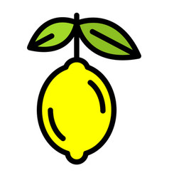 Lemon Fruit Icon Flat