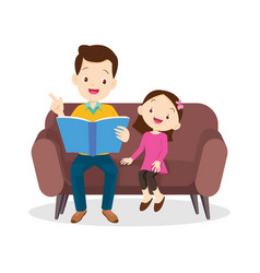 Man And Girl Reading Book