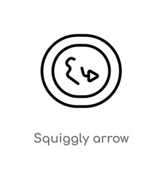 Outline Squiggly Arrow Icon Isolated Black Simple