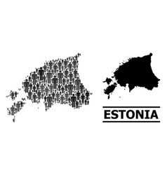 People Collage Map Estonia And Solid Map