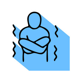 Hypothermia Line Icon Pictograph Person