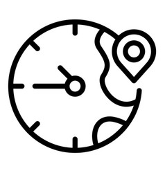 Australia Time Zone Icon Outline World