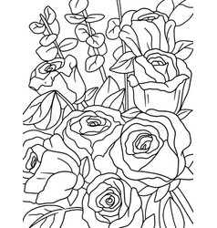 Bouquet Of Flowers Roses Children Coloring Book