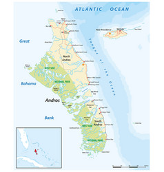 Map Of Andros Island And New Providence Bahamas