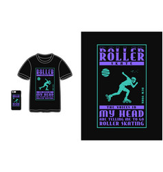 Roller Skate T Shirt Design Silhouette Urban Style