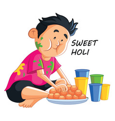 Holi Festival Cartoon