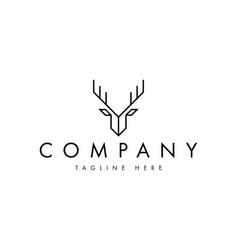 Minimal Modern Deer Head Line Logo Design