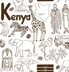 Sketch Kenya Seamless Pattern