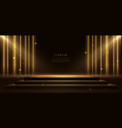 Elegant Golden Stage On Dark Brown Background