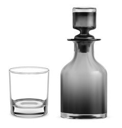 Glass Decanter And Tumbler Mockup Isolated