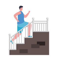 Man Running Climbing Stairs Male Athlete Sporty