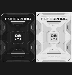 Cyberpunk Futuristic Poster Set Tech