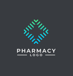 Hospital logo design pharmacy logo design health Vector Image