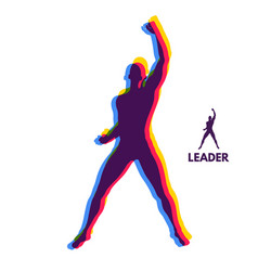 Leadership Concept Standing Man Human With Arm Up