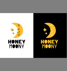 Cute Moon With Phrase Honeymoon - Cut Out From